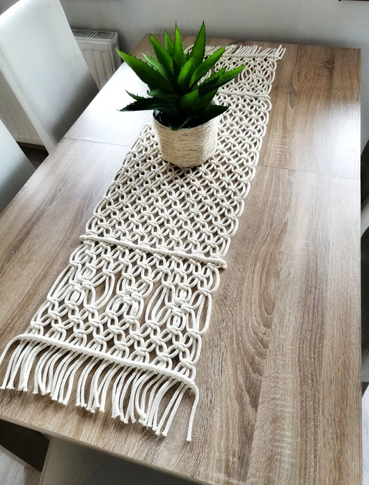 obrusy i serwetki Bieżnik obrus makrama