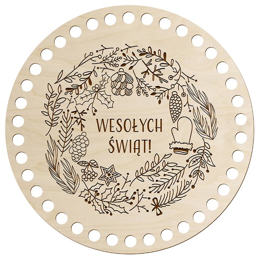 dekoracje świąteczne Okrągła Baza Drewniana Dno Spód 20 cm do Kosza Świątecznego Torebki Sklejka