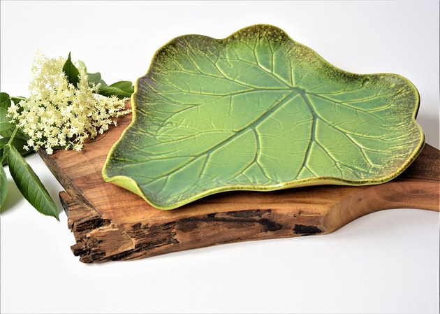 Patera ceramiczna - Talerz dekoracyjny - Liść Ceramika Tyka