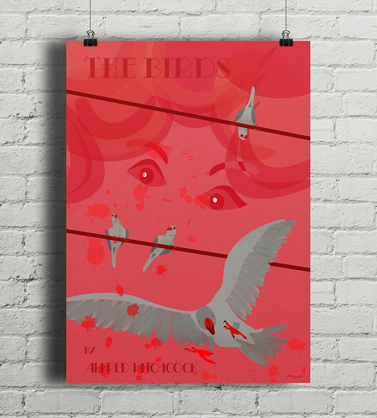 plakaty Ptaki - Hitchcock - plakat fine art