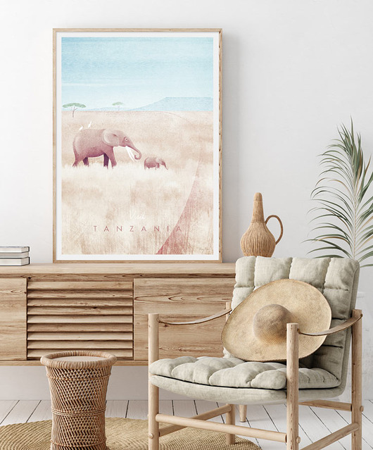Tanzania - vintage plakat art giclee minimalmill