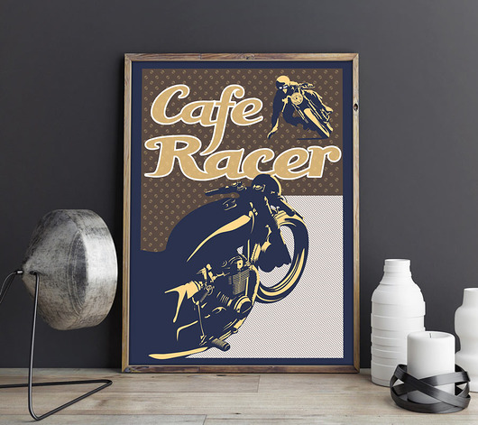 Cafe Racer - vintage plakat motocyklowy 50x70 cm minimalmill