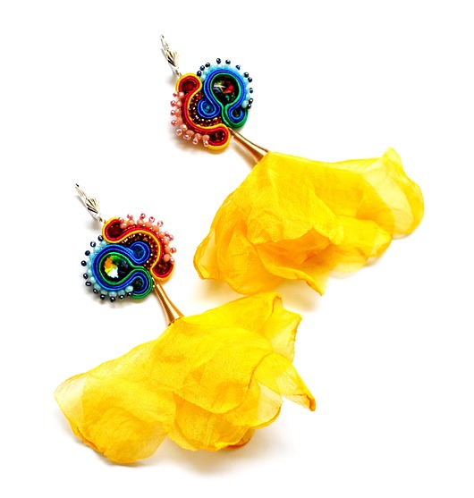 kolczyki soutache Sutaszowe kolczyki  SUNSET