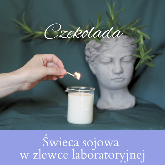 świeczniki i świece Zapachowa świeca sojowa w zlewce laboratoryjnej - Czekolada