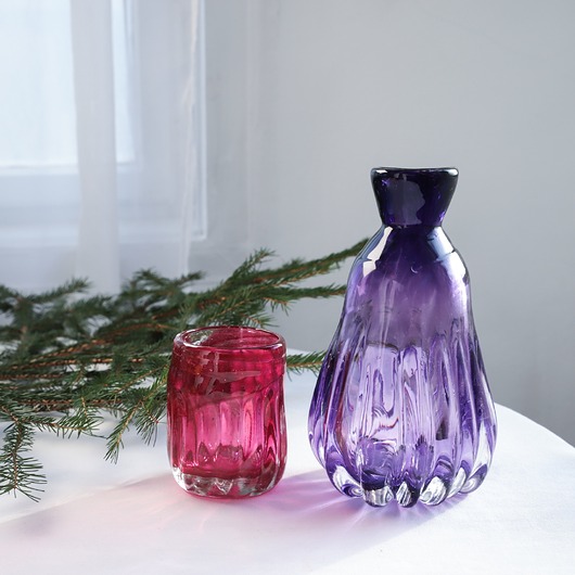 szklanki i kieliszki Zestaw dwóch szklanek i karafki "Optyk"