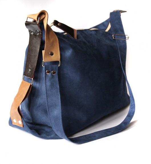 torba - navy blue&leather III- elfagado