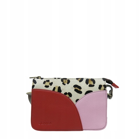 torby na ramię Torebka listonoszka modna damska dwustronna skórzana wzór OLIVKA