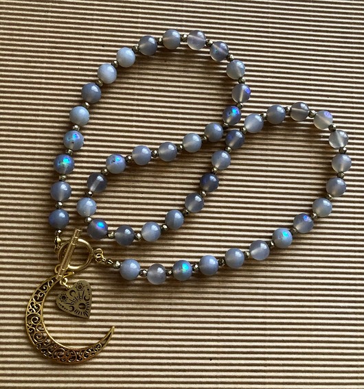 złote naszyjniki Naszyjnik z półksiężycem i sercem