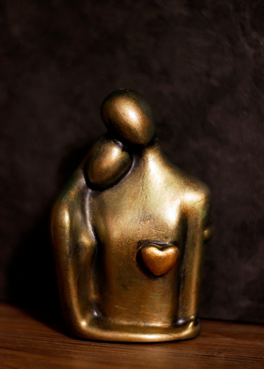 figurki i rzeźby Rzeźba z gipsu, Jesteś Moim Skarbem, złoto-zielony, wys. 12,4 cm