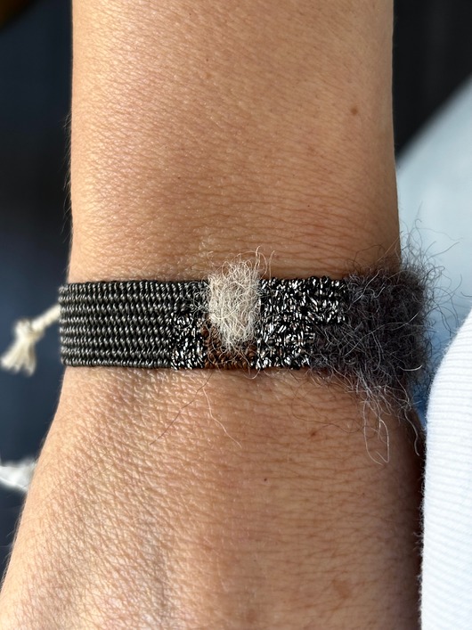bransoletki - inne Bransoletka tkana, handmade, szarości