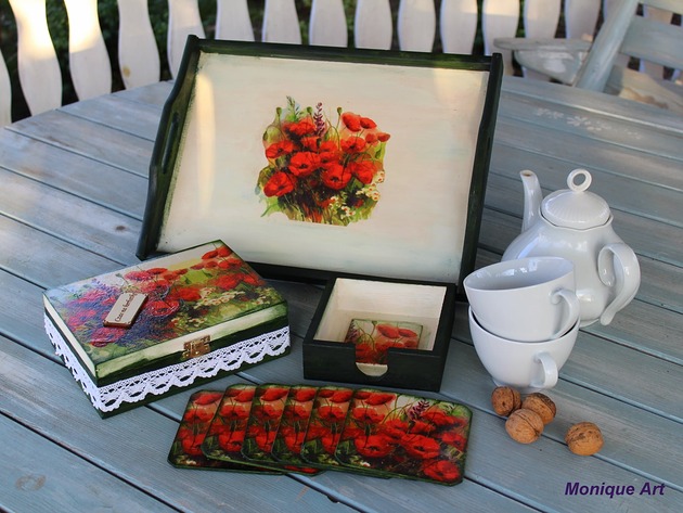 deski do krojenia i tace Taca shabby chic,maki ,  prezent
