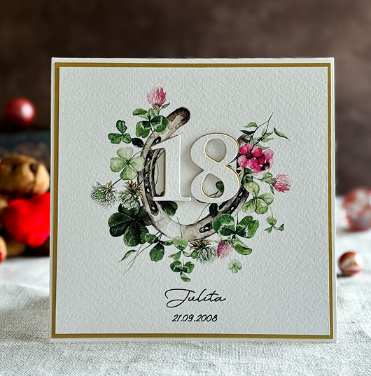 kartki scrapbooking Kartka na 18 urodziny z kopertą prezentową, BH 36