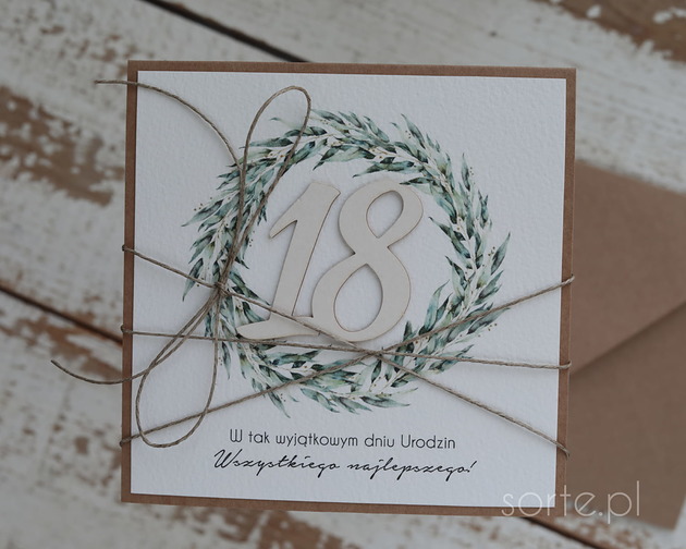 kartki scrapbooking Stylowa kartka na 18 urodziny, na osiemnastkę