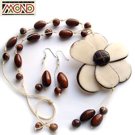 Komplet Kwiat z tagua (NK13) Galeria Macondo