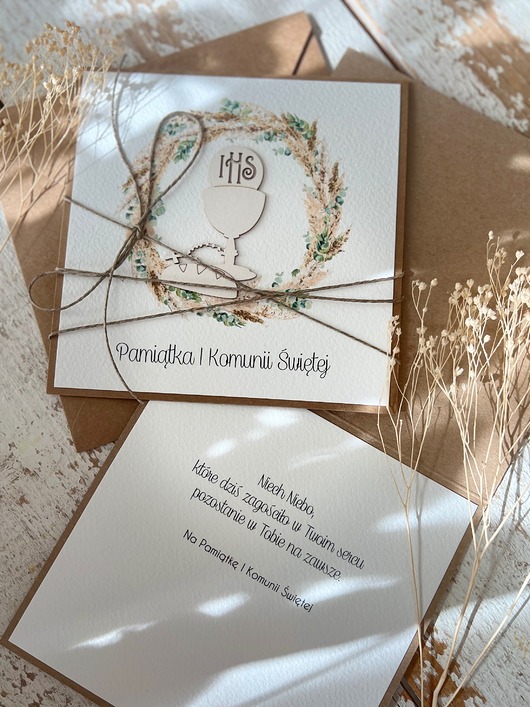 kartki na komunię Kartka na komunię - pamiątka komunii