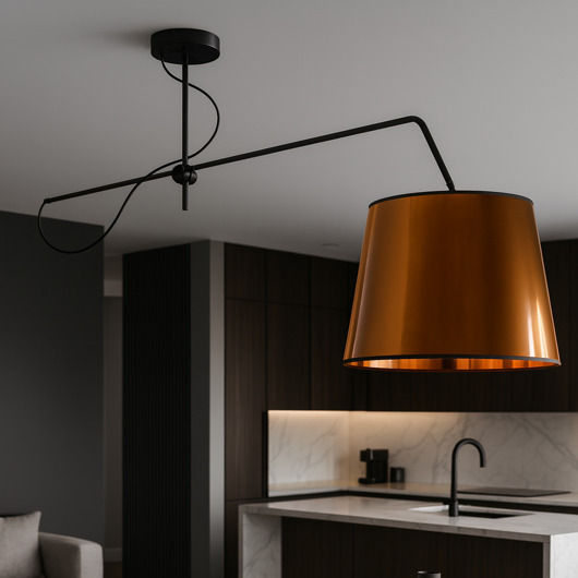 lampy wiszące Designerska lampa sufitowa z regulowanym ramieniem do salonu OVIEDO MIRROR