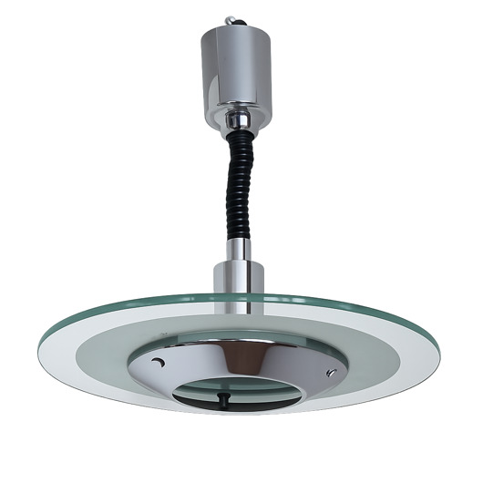 lampy wiszące Lampa wisząca Helestra Niemcy lata 70. Chrom i szkło Vintage design