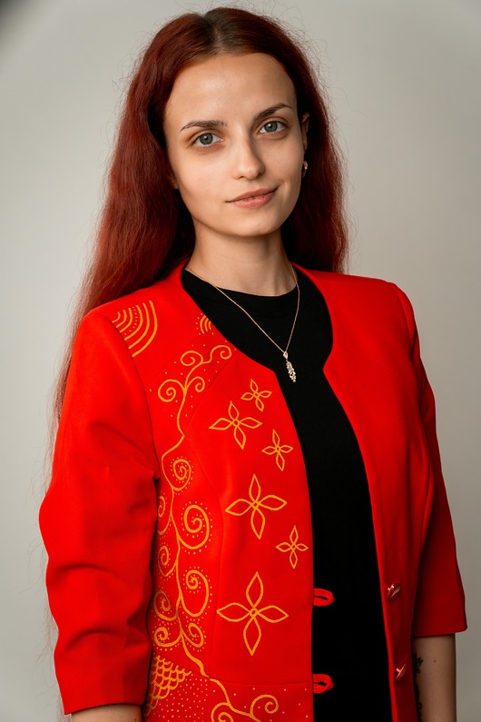 marynarki damskie Czerwona marynarka ręcznie malowana CUSTOM / wzory etno boho