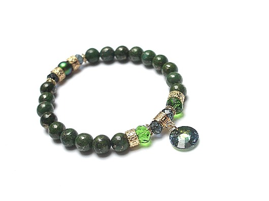 Green  button  /08-11-18/ - bransoletka KiKa pracownia