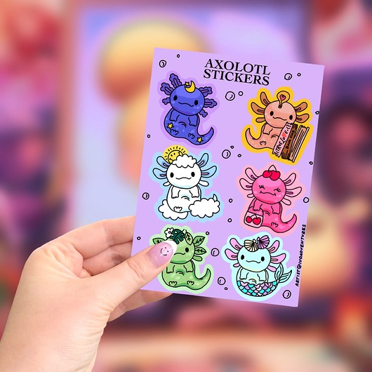 naklejki i wlepy Naklejki Arkusz Axolotl