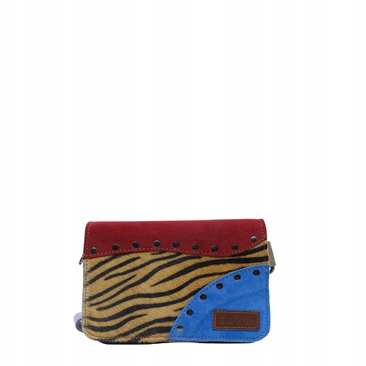 saszetka nerka Nerka zamszowa wygodna unikalna damska ze skrawków zero waste OLIVKA