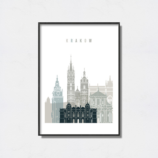 Kraków grafika minimalistyczna Pas De LArt