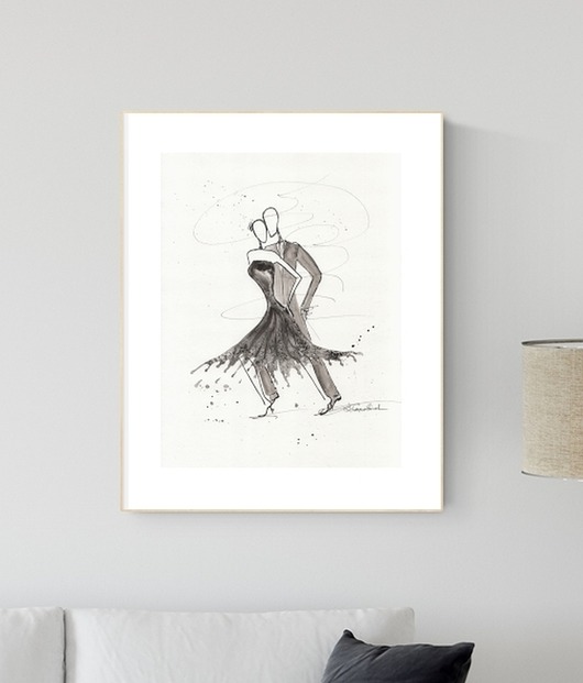 grafika 30X40 cm wykonana ręcznie MiniMalArt
