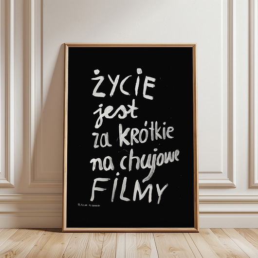 plakaty FILMY Filmowy cytat Czarno biały plakat typograficzny motywacyjny prezent