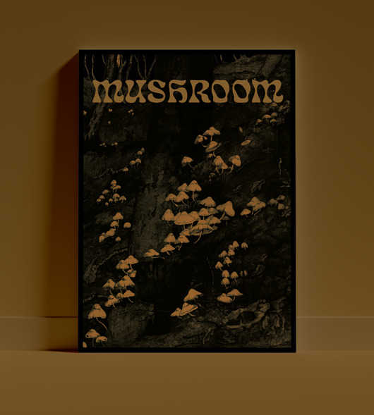 plakaty Plakat magiczne grzyby las natura grzybki grafika mushroom