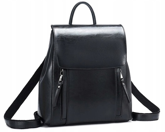 plecaki Plecak Damski czarny skórzany skóra naturalna torba torebka plecaczek pojem