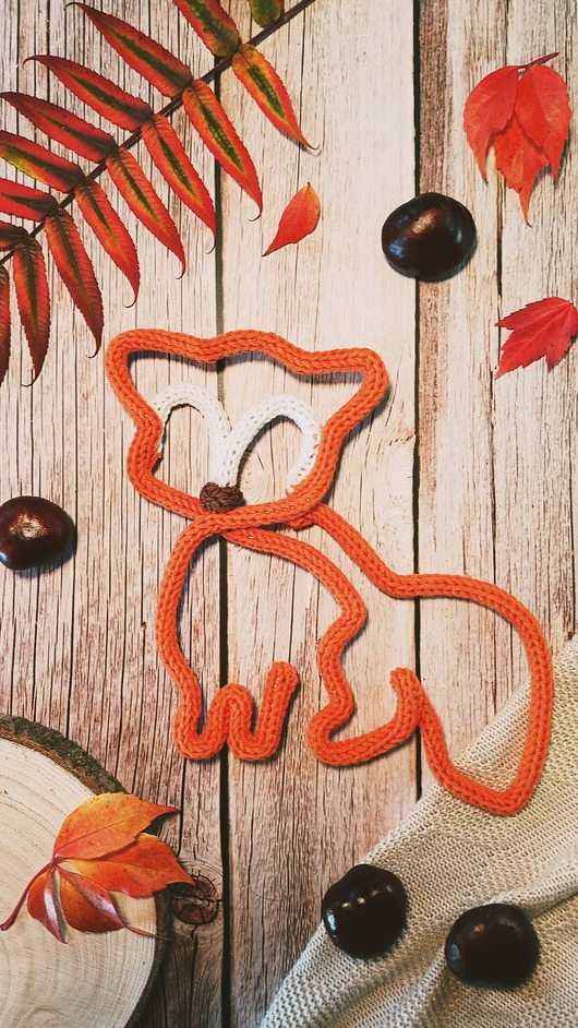 pokój dziecka - różne Lisek ozdoba z włóczki do pokoju dziecięcego,