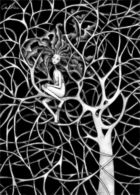 Drzewo - rysunek oryginał Caltha