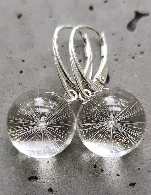Kolczyki srebrne z gwiazdką dmuchawca Grol Jewellery