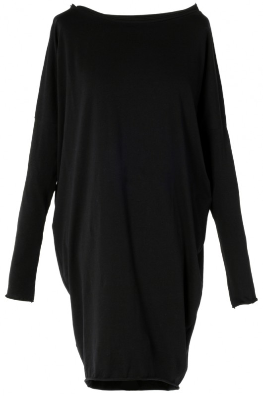 Black tunic mint-and-pepper