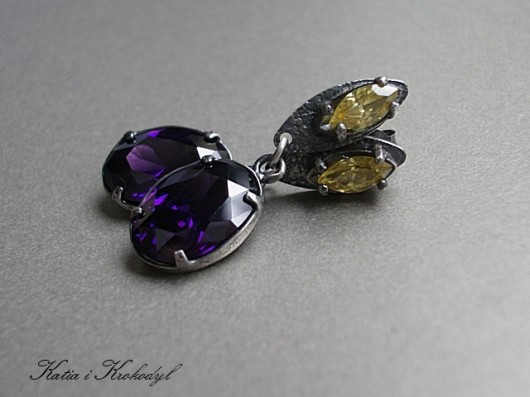 Royal violet-kolczyki Katia i krokodyl
