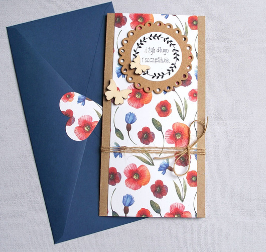 zaproszenia i kartki na ślub Kartka ślubna :: polne kwiaty :: slim I