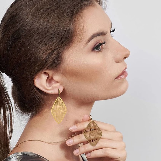 komplet biżuterii Komplet z ażurowymi rombami Fale