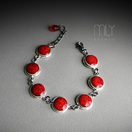 bransoletki ceramiczne Makowa/stal chirurgiczna/