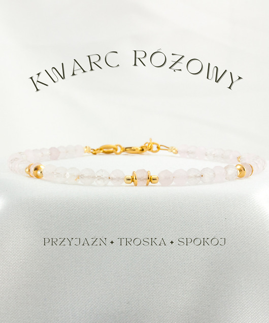 bransoletki z kamieni naturalnych Kwarc różowy Bransoletka