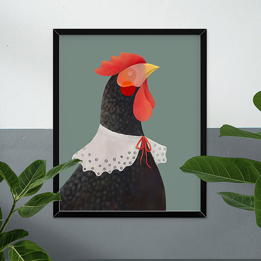 Elegancka kurka - ekoklektyzm,plakat Hania Łupińska