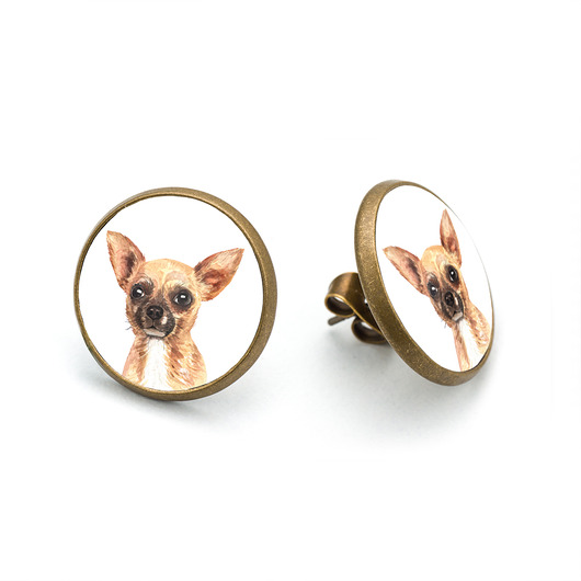 kolczyki - inne Kolczyki sztyfty CHIHUAHUA rasowy pies