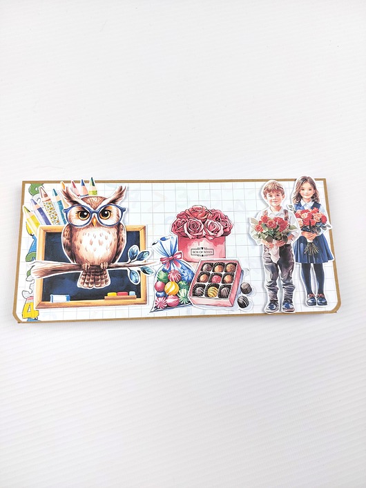 kartki scrapbooking Opakowanie na czekoladę dla Nauczyciela /szkolne1/