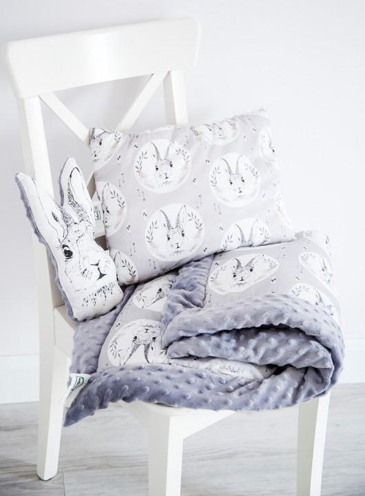 KOMPLET Sweet Bunny  ocieplany kocyk i poduszka  eclectic living
