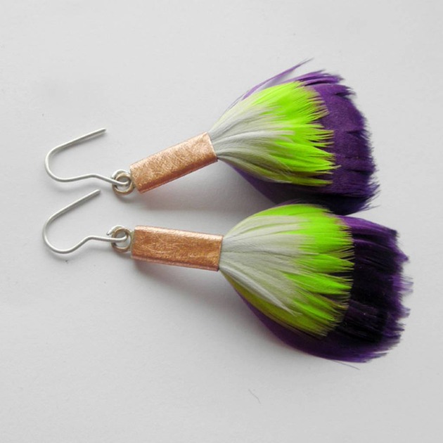 kolczyki z piórami PIÓRKO kolczyki