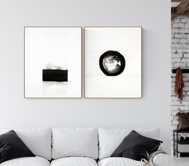 zestaw 2 grafik 40 x 50 cm wykonanych ręcznie Krystyna Siwek Art