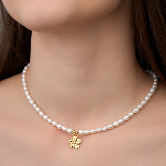 chokery Choker naszyjnik perły naturalne- srebro 925