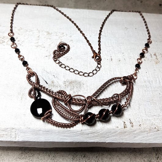 kolie Czarny onyks - kamień mocy - naszyjnik m171