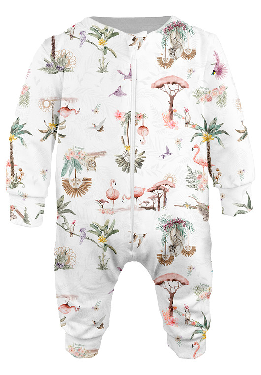 body i śpiochy niemowlęce Niemowlęcy rampers bambusowy JORUNN flamingo