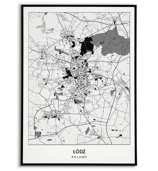 plakaty Plakat miasto POLSKA - ŁÓDŹ  obraz MAPA