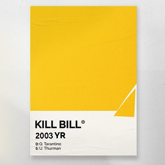 plakaty KILL BILL. PLAKAT inspirowany wzornikiem PANTONE, FILM, KOLOR . 50X70CM